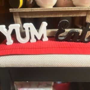 Decorative “YUM” & “Eat” Small Sign